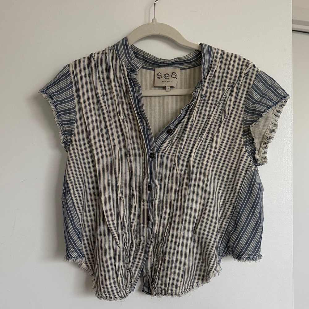 Sea NY top blue and white size 2